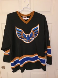 PHOENIX FIREBIRDS Hockey Jersey Mens XL Black Blue Vintage  Made in USA - Picture 1 of 15