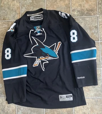 Joe Pavelski San Jose Sharks Reebok Jersey Size 2XL Black Fight Strap NHL  - Image 1 of 4