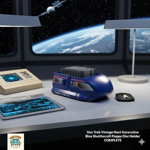 Star Trek Vintage Next Generation Blue Shuttlecraft Floppy Disc Holder COMPLETE - Picture 1 of 10