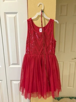 Vestido sin mangas de tul rojo con lentejuelas Total Girl. Niñas talla 12. Usado.  Foto 1 de 3