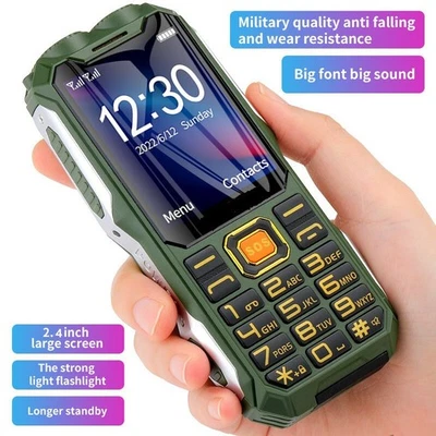 Unlocked Shockproof Loud Sound Tough Mobile Phone Dual SIM Flashlight SOS Camera - Image 1 of 4