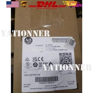 Allen-Bradley 25B-D2P3N104 PowerFlex 525 0.75kW AC Drive 25BD2P3N104 Fast Ship - Picture 1 of 4