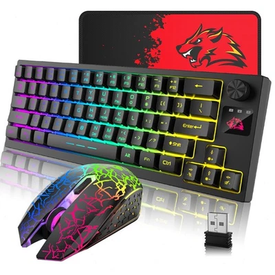FREEWOLF T50 Wireless Gaming Keyboard and Mouse Combo RGB Anti-ghosting 4000mAh - Image 1 of 4