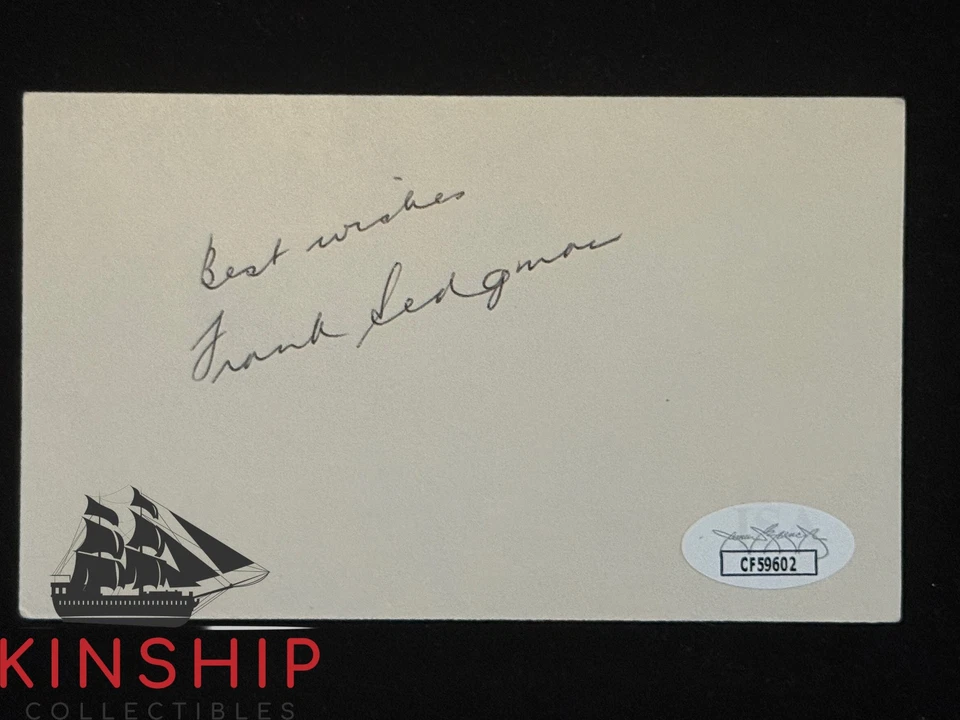 Tarjeta índice firmada por Frank Sedgman 3x5 certificado de autenticidad JSA tenis automático I264 Foto 1 de 1