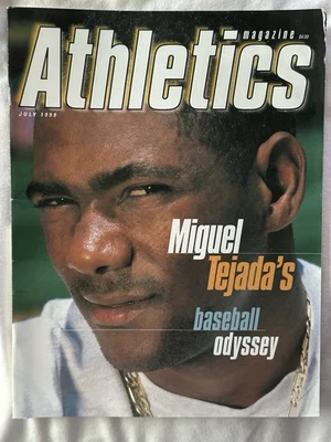 OAKLAND ATHLETICS MAGAZINE PROGRAM MIGUEL TEJADA COVER JULY 1999 VS. S.F. GIANTS - Image 1 of 4