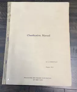 Associated Dry Goods Corp Manuale Classificazione 1925 Storia Grandi Magazzini - Foto 1 di 9