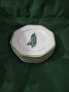 Williams Sonoma Vegetable Garden Porcelain Cheese Dessert Charcuterie Plates 6pc - Picture 1 of 8