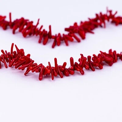 Loose Natural Mediterranean Red Coral Beads – 2 Strands – 17” Each – 96.5g Total - Image 1 of 3