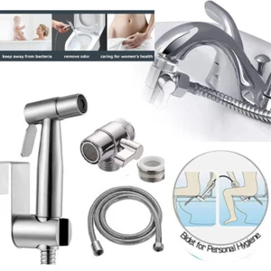 Hand Bidet Sprüh Set WC Sprühkopf Mit Wasserhahn Diverter Ventil Für Badezimmer - Bild 1 von 24