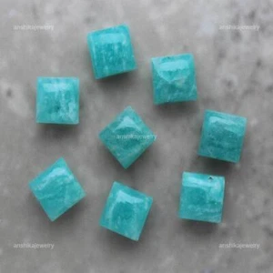 Natural Amazonite Loose Artisan Gemstone Necklace Supply Square Cabochon 6X6MM - Picture 1 of 9
