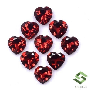 Natural Red Garnet Heart Shape Cut 6x6 mm Lot 05 Pcs 4.27 CTS Loose Gemstones - Picture 1 of 5