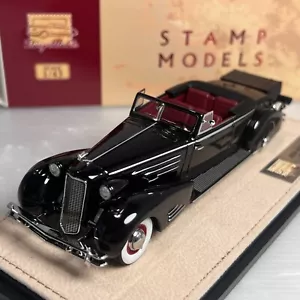 1/43 GLM Stamp 1934 Cadillac 452D V16 Victoria Convertible Coupe Open Top Black - Picture 1 of 3