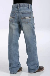 New Cinch Jeans Boys 14S Tanner Bootcut Relaxed Fit Blue Denim Cowboy Western - Picture 1 of 21