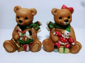 Juego de 2 Ositos de Peluche Navidad Homco Vintage Modelo 5251 - Imagen 1 de 7