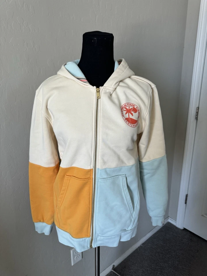 Scotch & Soda Women's Summertime Oasis Hoodie Colorblock Full Zipped Size 16 XL - Image 1 of 4