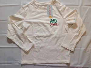 Boys' Long Sleeve 'Jolly & Joyful' Graphic T-Shirt - Cat & Jack Cream XL - Picture 1 of 6