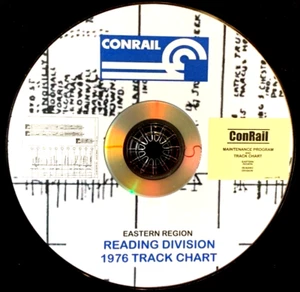 Conrail 1976 Eastern Region Reading Division Track Chart PDF pages on DVD - Picture 1 of 5