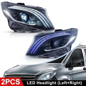 2PCS LED Headlights For Mercedes Benz Metris/Vito W447 2016-2023 Start Blue DRL - Picture 1 of 19