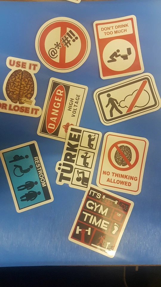 8 of Fun Themed Stickers For Laptop, Suitcase Folder Etc - Image 1 of 1