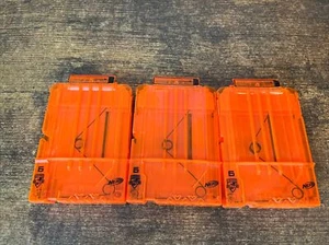 Nerf Dart Gun 6 Round Ammo Magazine Clip N-Strike Lot of 3 Elite Orange & Clear - Picture 1 of 1