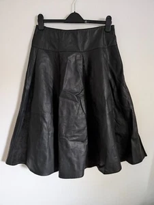 Damen Vintage Leder schwarz Rock Größe 16 Goth-Stil/Dark Academia - Bild 1 von 8