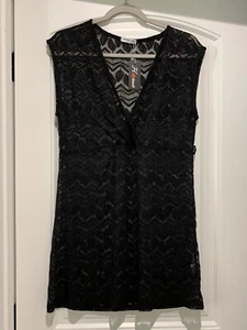 Hotouch Swimsuit Cover Up Women's XS Lace Bikini Beachwear Sheer Leaf Chevron - Picture 1 of 12