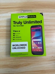 UNLOCKED -TracFone Prepaid BLU View 2, B131DL, 32GB, Black - Picture 1 of 5