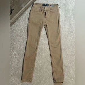 Hollister Skinny Low Rise Jeans Legging Khaki Beige Advanced Stretch Gr. 0R - Bild 1 von 9