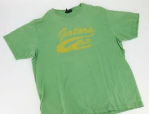 Express Vintage Mens Graphic Crew Neck T Shirt Size Large Green Yellow