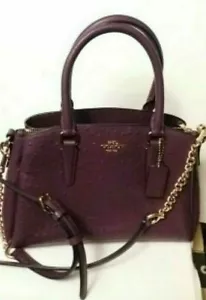 Bolso de mano Coach 100 % genuino de cuero de avestruz MN Sage F73173 - Imagen 1 de 8