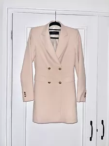 ZARA NUDE PINK BEIGE BLAZER JACKET GOLD BUTTONS SIZE XS - Picture 1 of 6