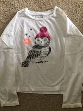 Gymboree Girls Owl Long Sleeve Shirt Size M (7-8)
