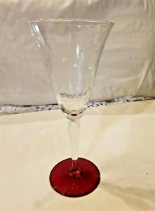 Vintage Etched Clear Floral And Leaf Design Champagne Glass 8 1/4" Tall - Picture 1 of 7