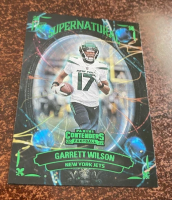 2022 Contenders GARRETT WILSON Supernatural "Green" RC SP SN-GWI New York Jets - Image 1 of 2