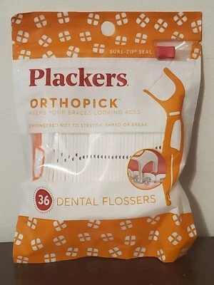Plackers Orthopick Dental Flosser Floss Picks for Use with Braces - Pack of 36 - Image 1 of 2