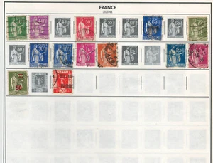 FRANCE 1929-1944 Very Fine Used Stamps Hinged on list : 2 Sides - Picture 1 of 8