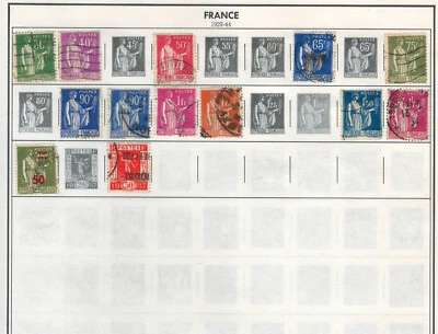 FRANCE 1929-1944 Very Fine Used Stamps Hinged on list : 2 Sides - Image 1 of 4