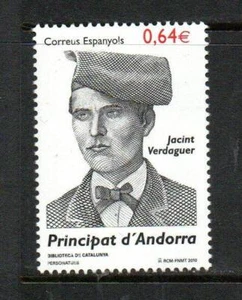 ANDORRA (SPANISCH) POSTFRISCH 2010 SG371 165. GEBURT ANV VON JACINT VERDAGUER - Bild 1 von 1
