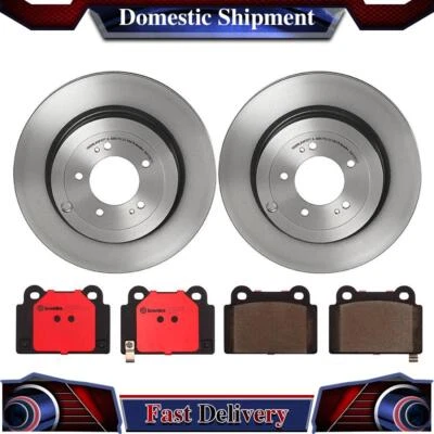 Brembo Rear Disc Brake Pad Set Disc Brake Rotor For 2008-2011 Mitsubishi Lancer - Image 1 of 4