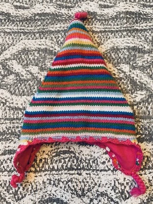 Gorro de invierno a rayas multicolores tejido Baby Gap lana algodón talla 12-18 meses Foto 1 de 4
