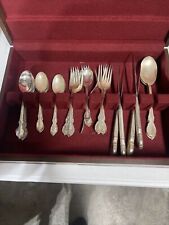 Vintage 1847 Rogers Bros Is Reflection Silverware 34 Pcs With Wood Box Preowned