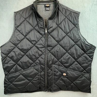 Chaleco Dickies RN 20697 Negro Acolchado Forro Cremallera Completa Cierre Frontal Para Hombres Talla 3XL   Foto 1 de 4
