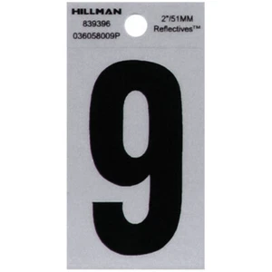 Hillman 839396 Mylar Black Reflective Self-Adhesive Letter 2 H in. (Pack of 6) - Picture 1 of 1