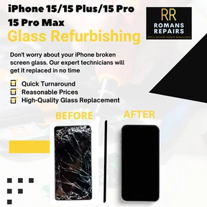 iPhone 15/15 Pro/15 Pro Max zerbrochenes Frontglas Ersatz (Reparaturservice) - Bild 1 von 9