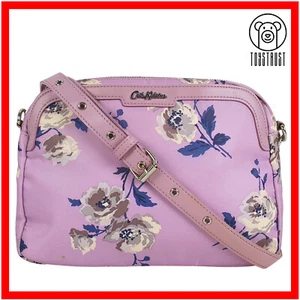 Cath Kidston Small Cross Body Samson Sling Bag Floral Violet Lila Nylon CM87 - Bild 1 von 15