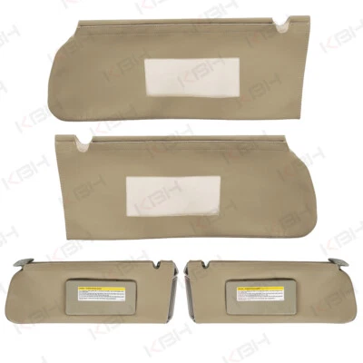 2pcs Fits 1995-1999 Tahoe Suburban Yukon Sun Visor Leather Cover Trim Beige KBH - Image 1 of 4