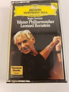 Brahms Symphony No 4 Tragic Overture Leonard Bernstein Cassette - Picture 1 of 3