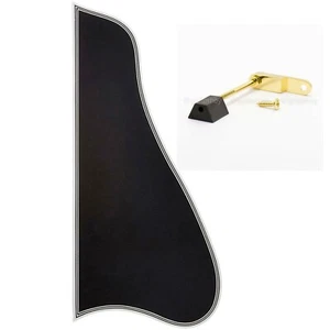 NEW BLACK Bound Pickguard Gibson L-5 Cutaway Style & Gold Bracket w/ Ebony Block - Picture 1 of 2