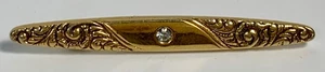 Vintage Avon goldfarbene Strass Staffordshire Gardens Bar Brosche Anstecknadel - Bild 1 von 5
