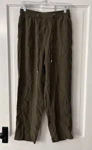 Ophelia Roe Women’s High Rise Straight Pants Hunter Green Size M Stretch Pull-On - Picture 1 of 5